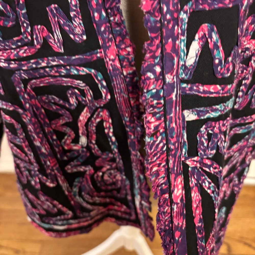 Choices Women's Black Pink‎ Patterned geometric open jacket sz large 3/4 sleeve - Picture 4 of 9